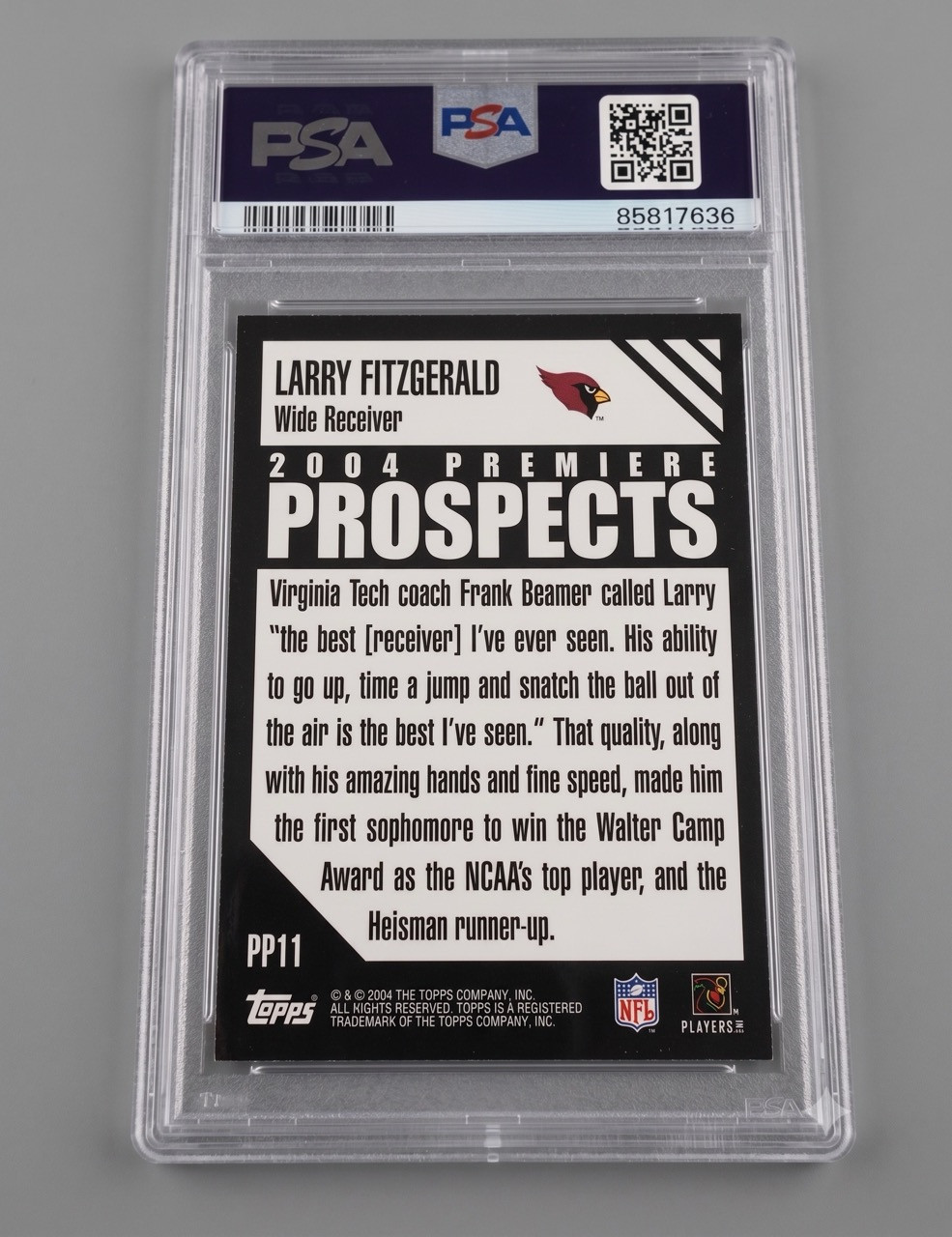 Larry Fitzgerald 2004 Topps Prospects Signed Auto Rookie Card RC PSA/DNA