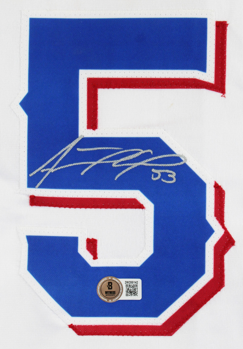 Adolis Garcia Authentic Signed White Pro Style Jersey BAS Witnessed