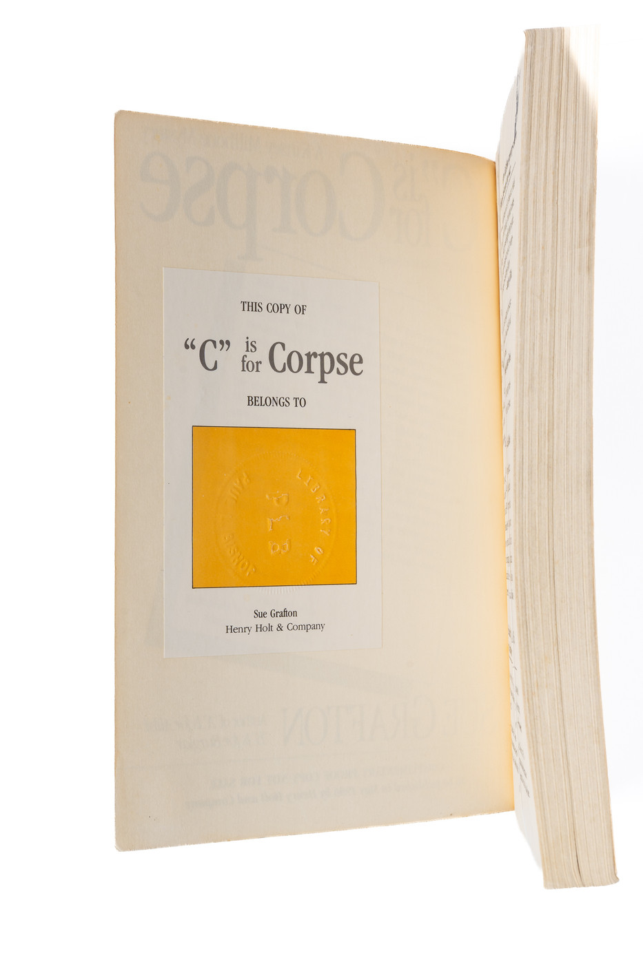 C is for Corpse (Unsigned Advance Readers Copy)