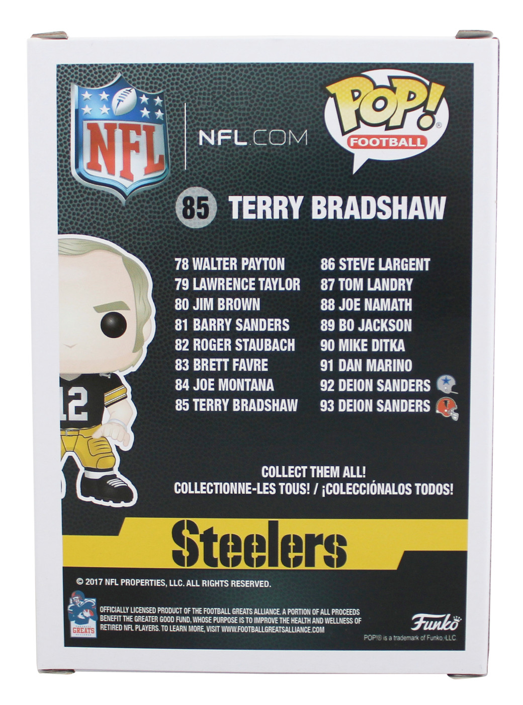Steelers Terry Bradshaw Authentic Signed #85 Funko Pop Figure BAS Wit #3W002712
