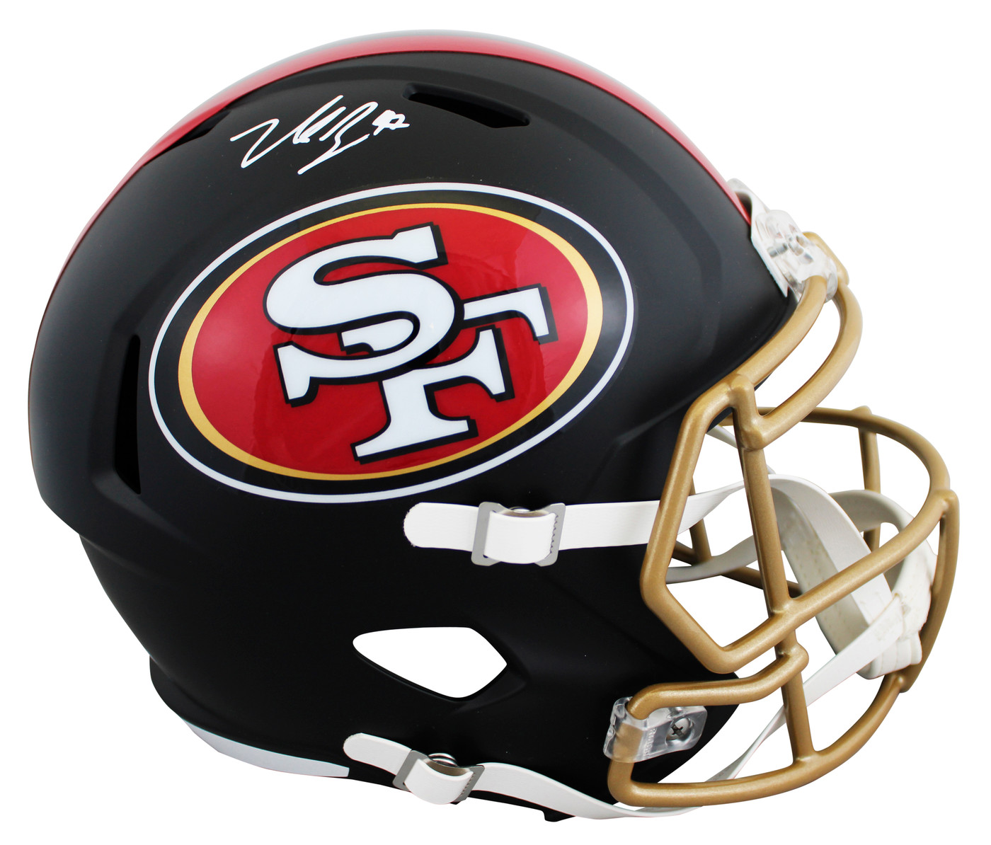 49ers Nick Bosa Signed Rivalries Full Size Speed Rep Helmet BAS Witnessed