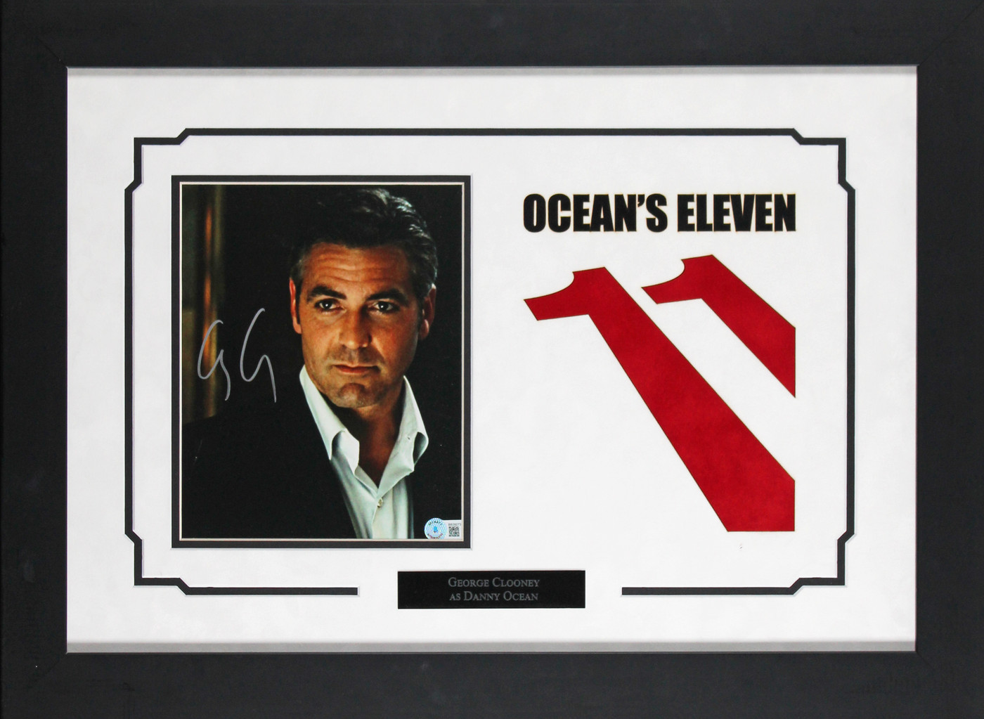 George Clooney Ocean's 11 Authentic Signed 8x10 Framed Photo BAS #BB39273