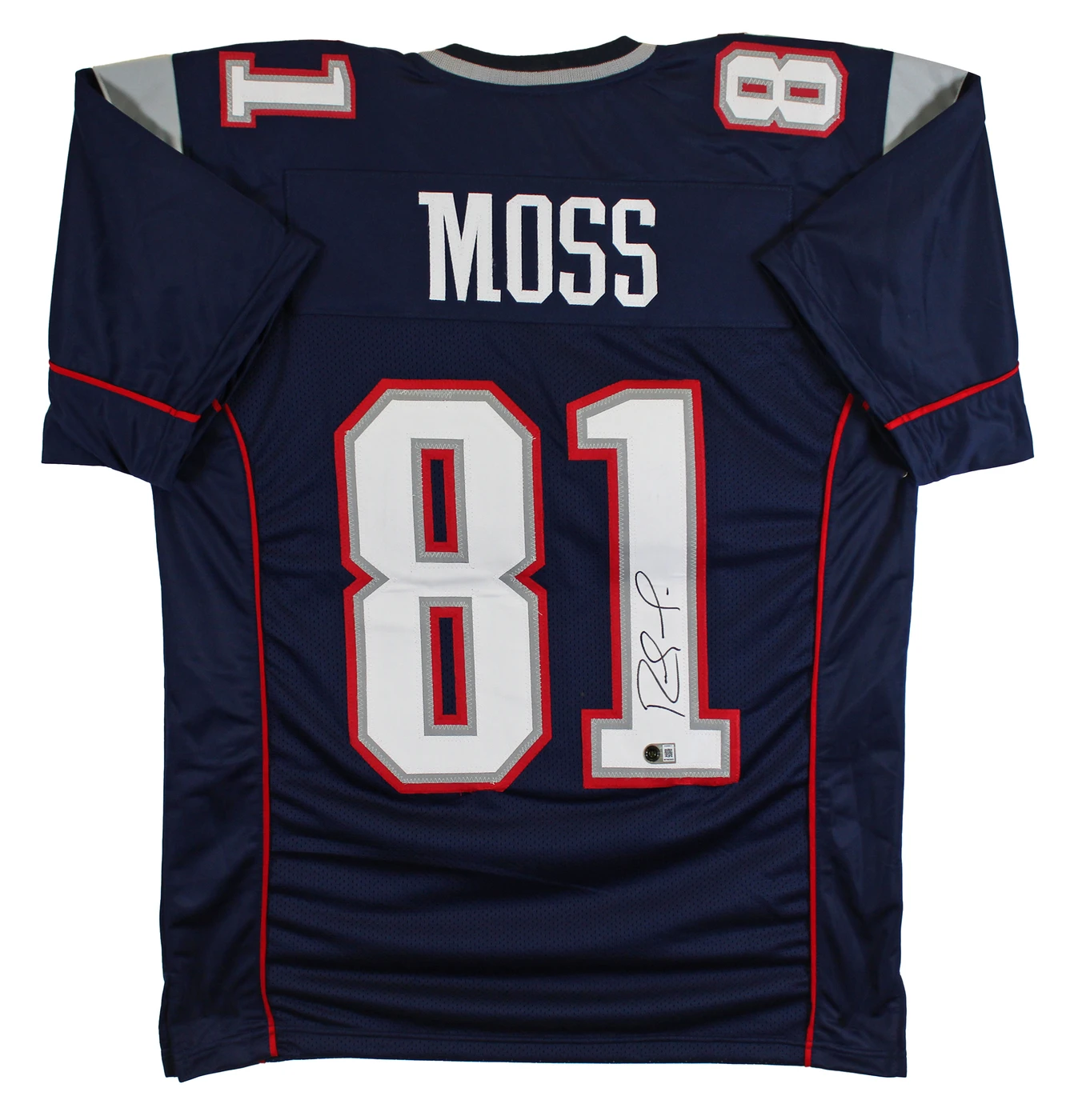 Randy Moss Authentic Signed Navy Blue Pro Style Jersey Autographed BAS Witnessed Version 1