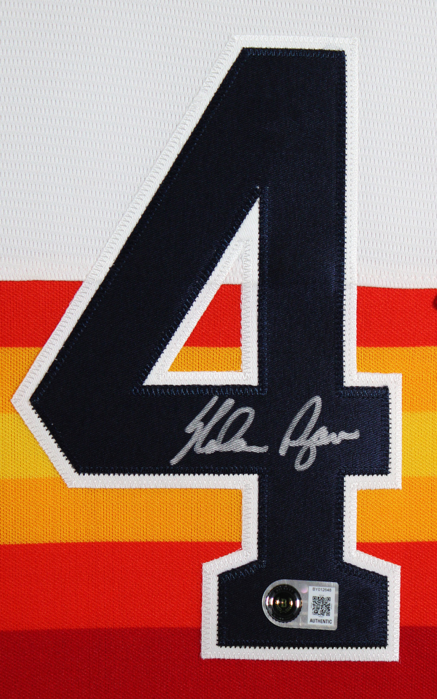 Astros Nolan Ryan Signed Rainbow Nike Cooperstown Collection Framed Jersey BAS
