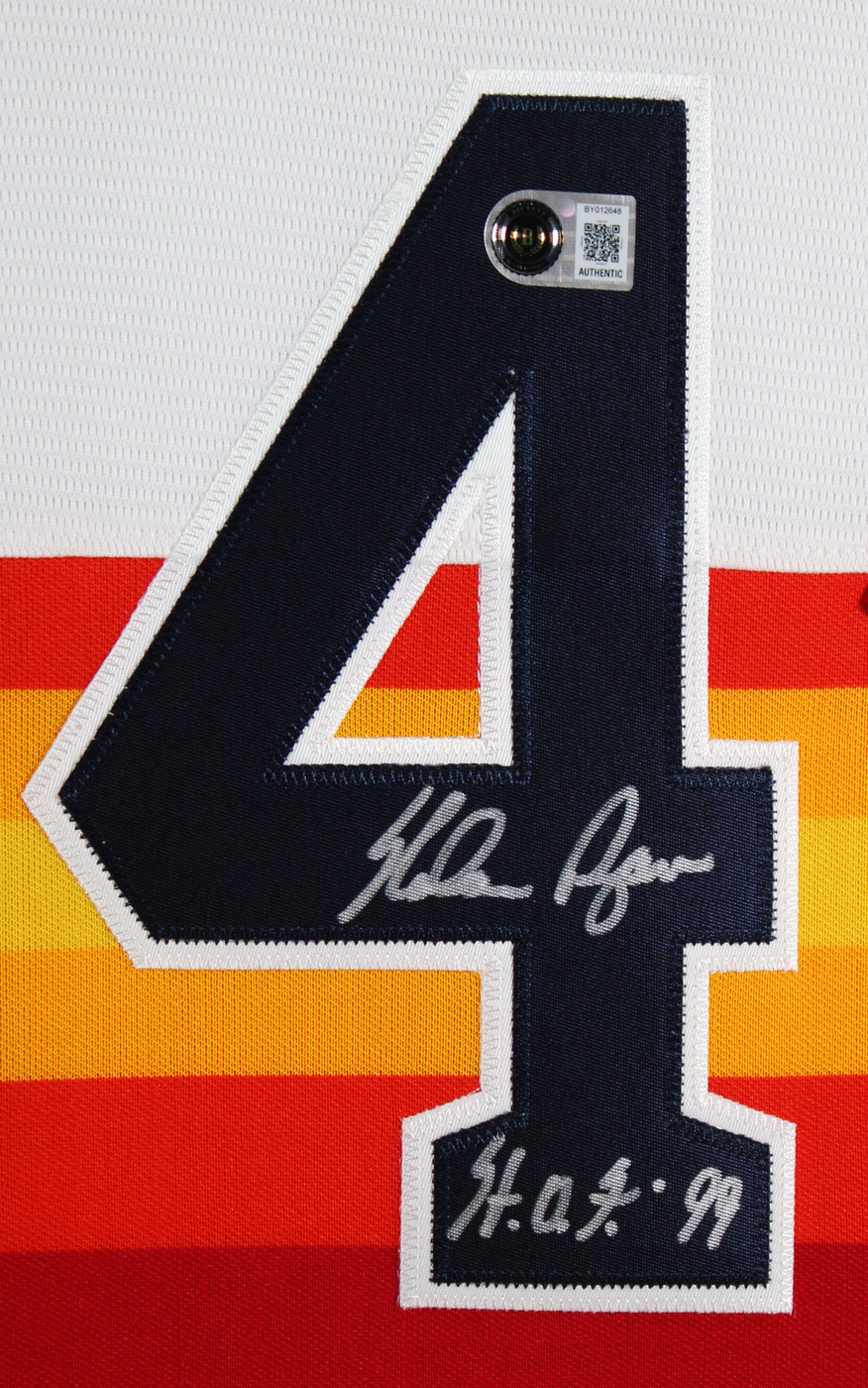 Astros Nolan Ryan "HOF 99" Authentic Signed Rainbow Nike CC Framed Jersey  BAS
