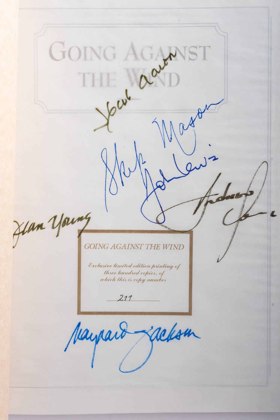 Going Against the Wind (Signed Ltd #211/300)