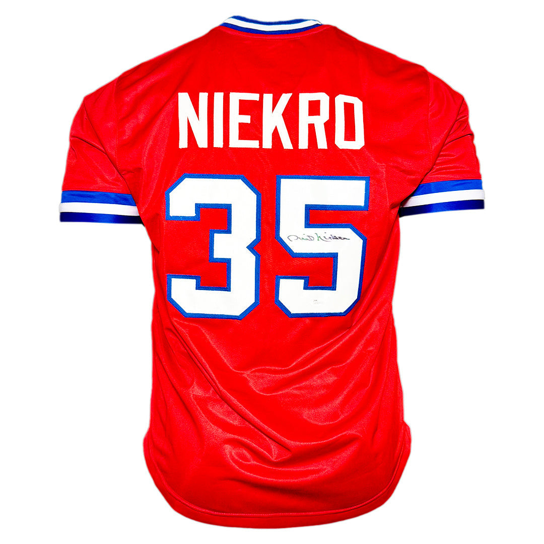 Phil Niekro Signed Atlanta Red Baseball Jersey (JSA)
