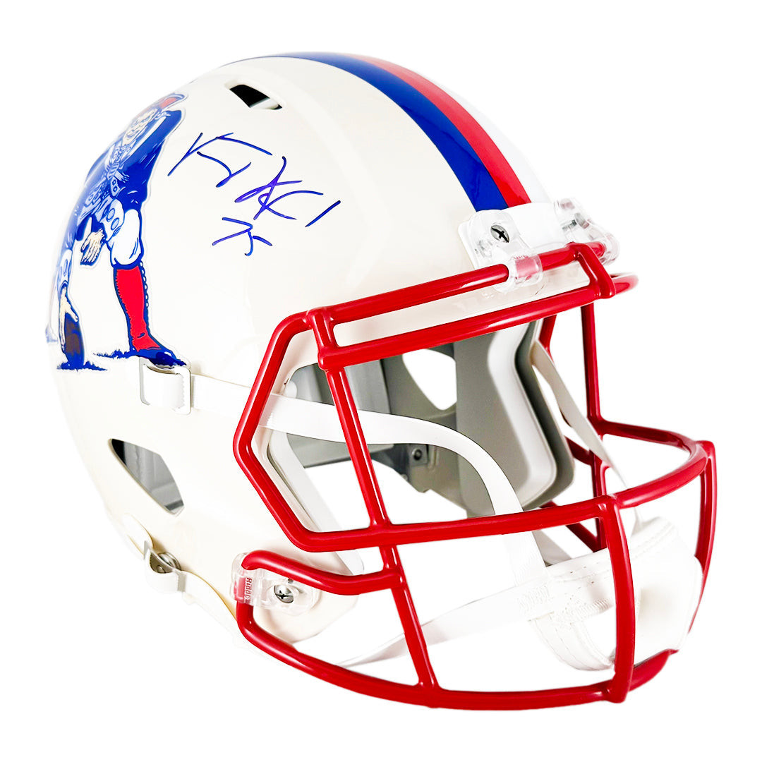 Vince Wilfork Signed New England Patriots Retro Speed Full-Size Replica Football Helmet (JSA)