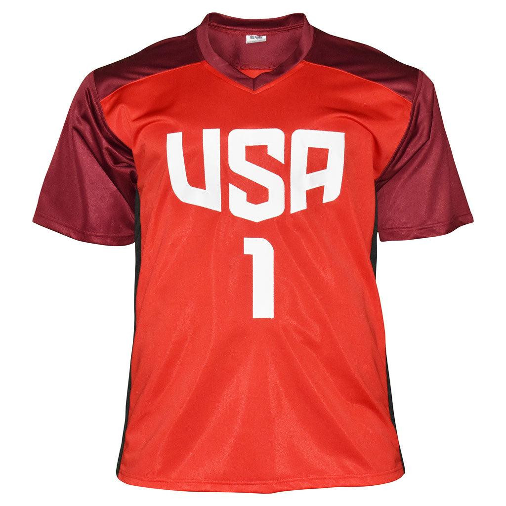Hope Solo Signed USA Olympic Red Soccer Jersey (JSA)