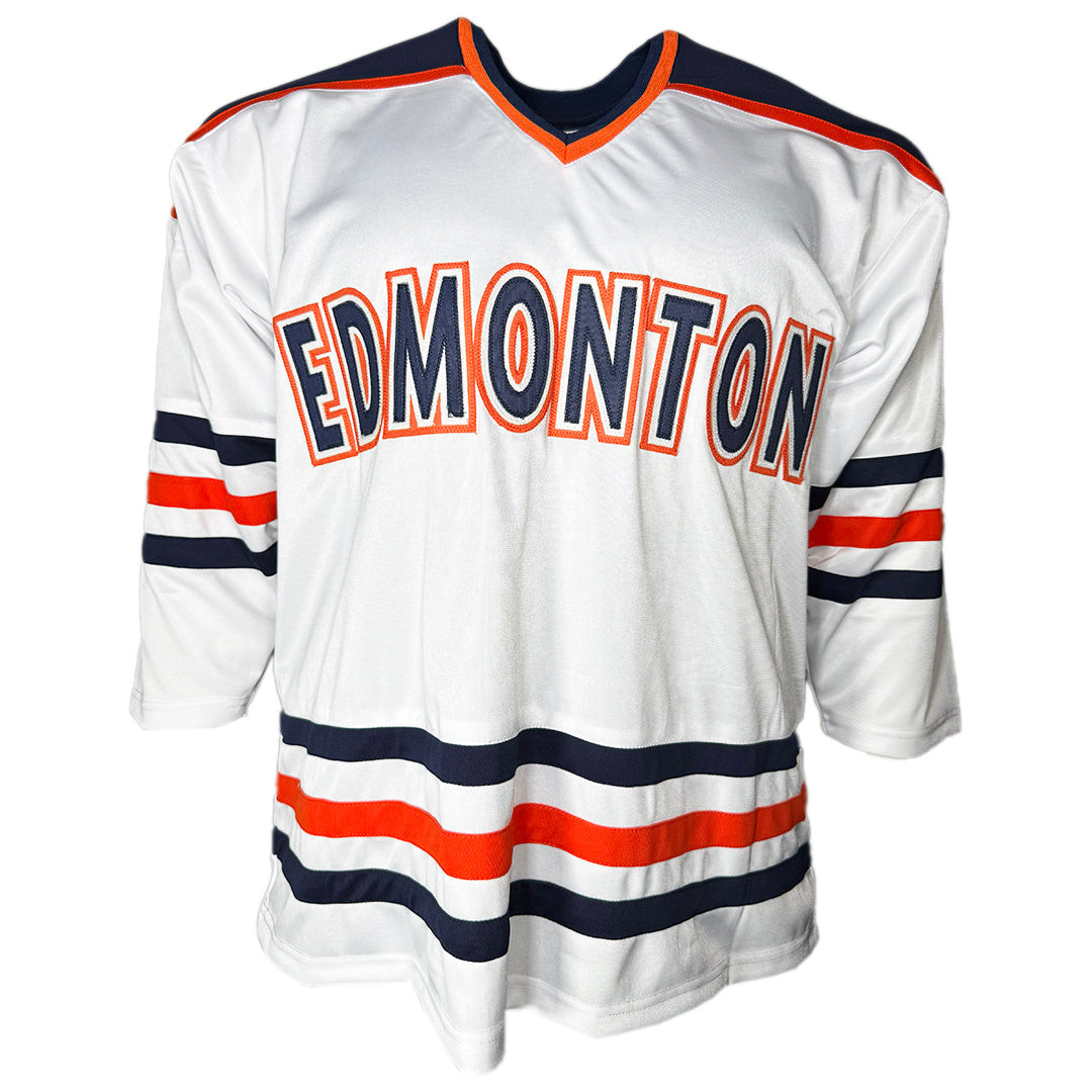Andy Moog Signed Edmonton White Hockey Jersey (JSA)