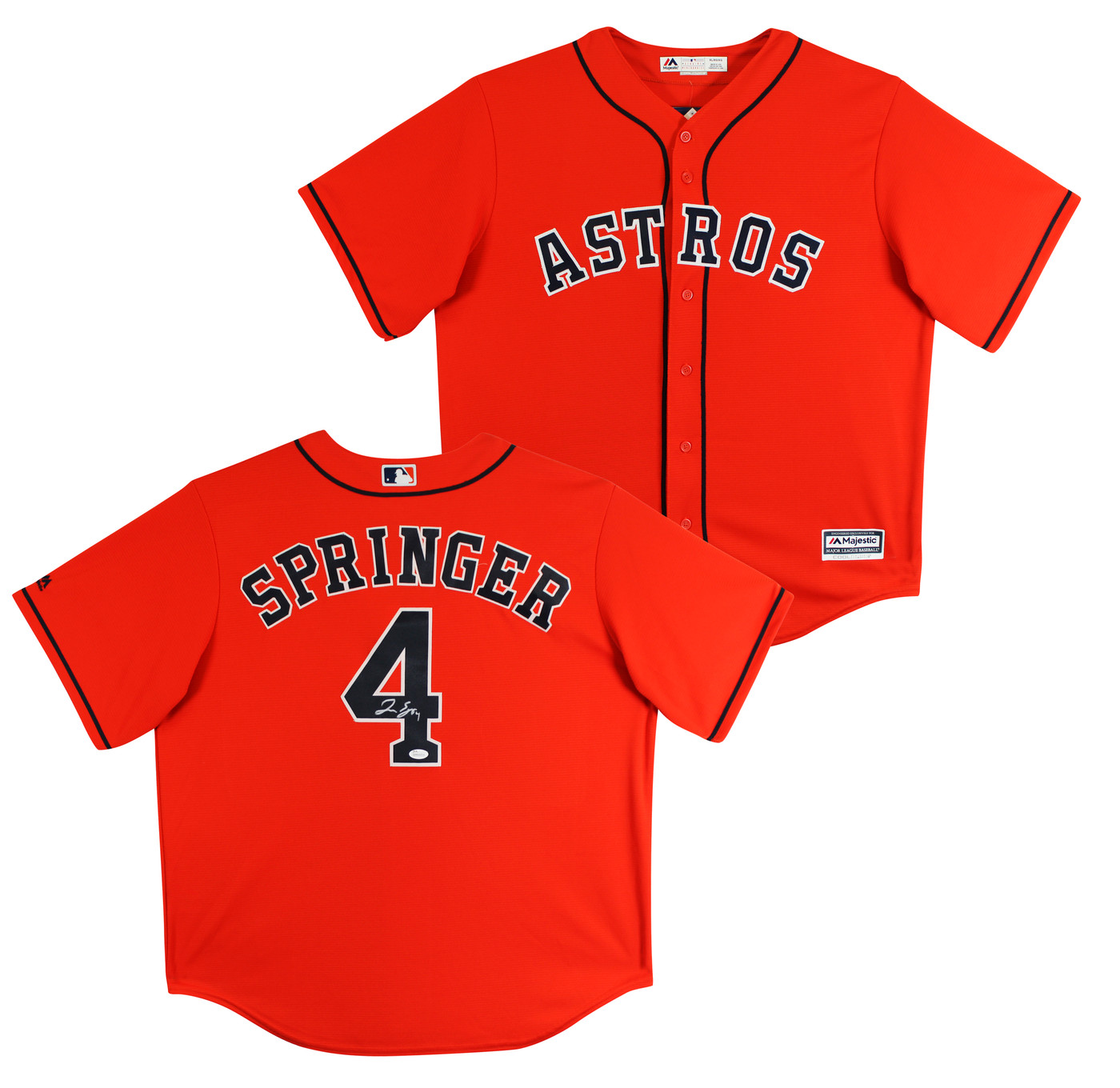 Astros George Springer Signed Orange Majestic Cool Base Jersey JSA