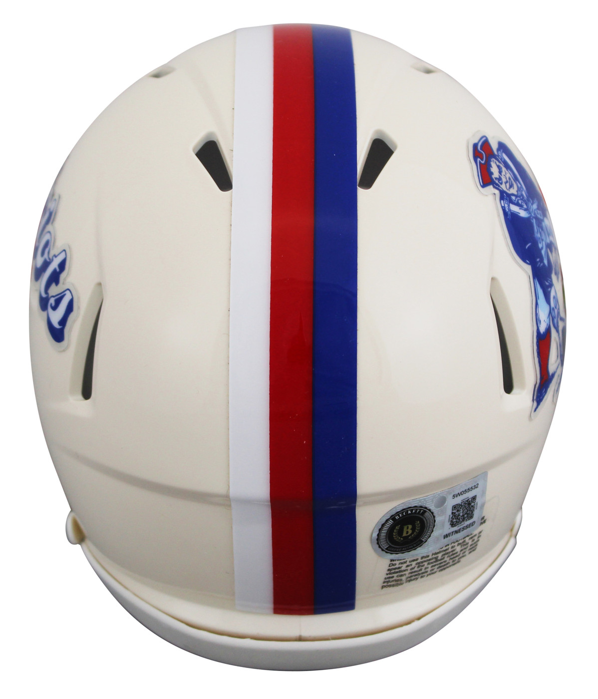 Patriots A.J. Brown Signed Retro Speed Mini Helmet W/ Case BAS Witnessed