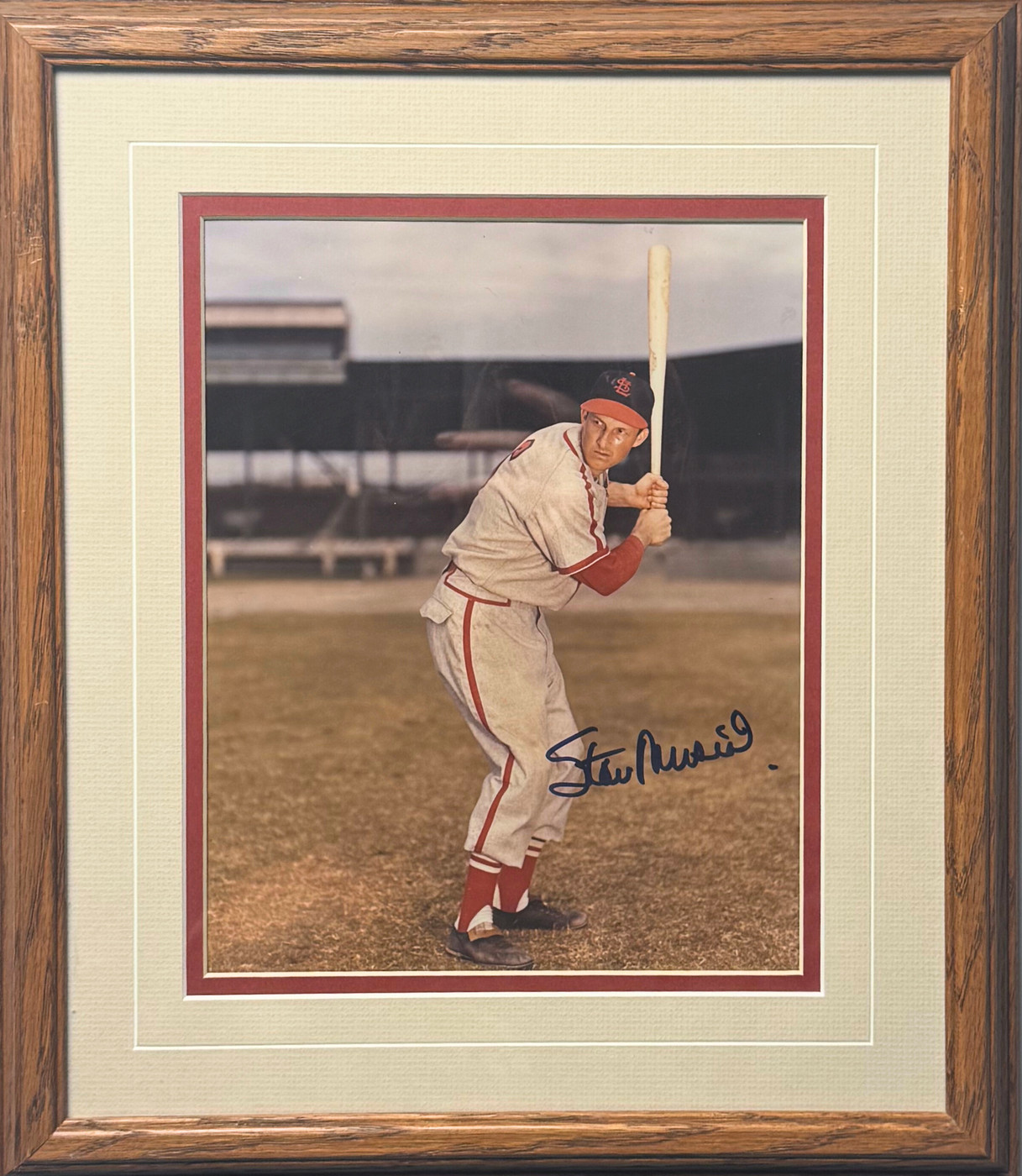 Cardinals Stan Musial Signed and Framed Photo