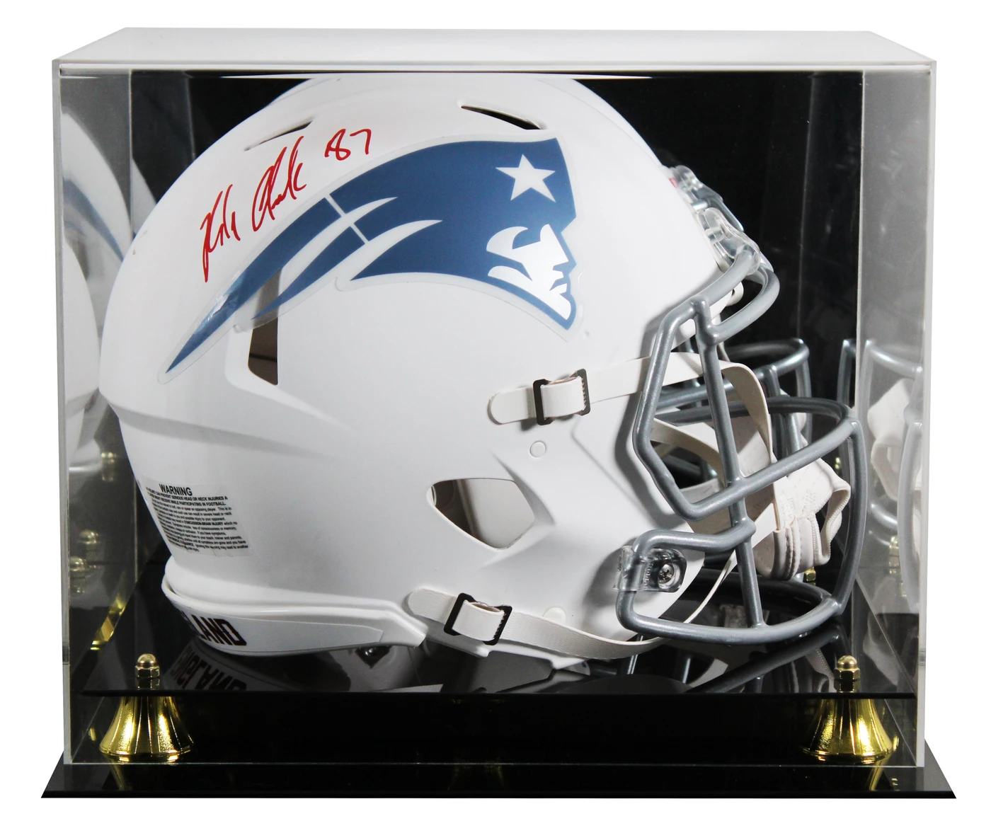 Patriots Rob Gronkowski Signed Rivalries F/S Speed Proline Helmet W/ Case BAS W