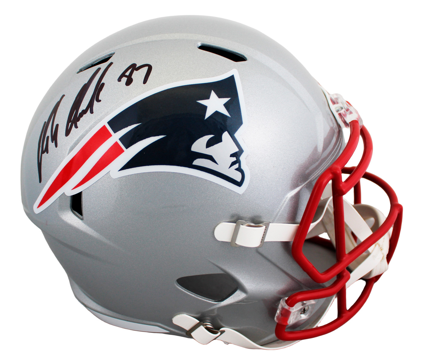 Patriots Rob Gronkowski Signed Full Size Speed Rep Helmet BAS Witnessed