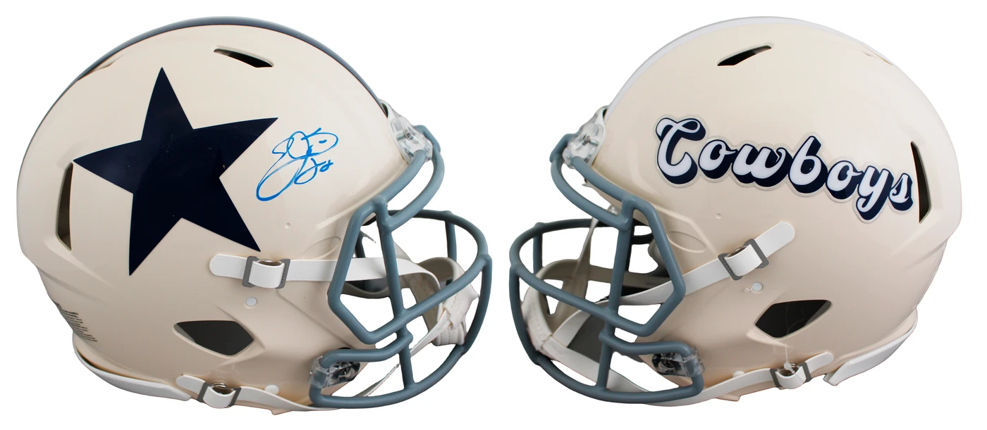 Cowboys Emmitt Smith Signed Retro Full Size Speed Proline Helmet BAS Witnessed