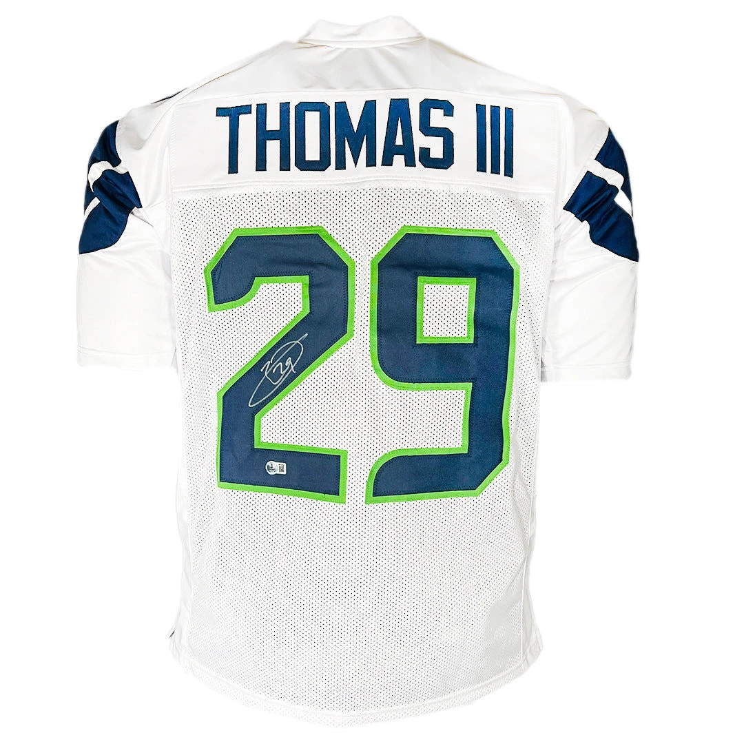 Earl Thomas Signed Seattle White Football Jersey (Beckett)