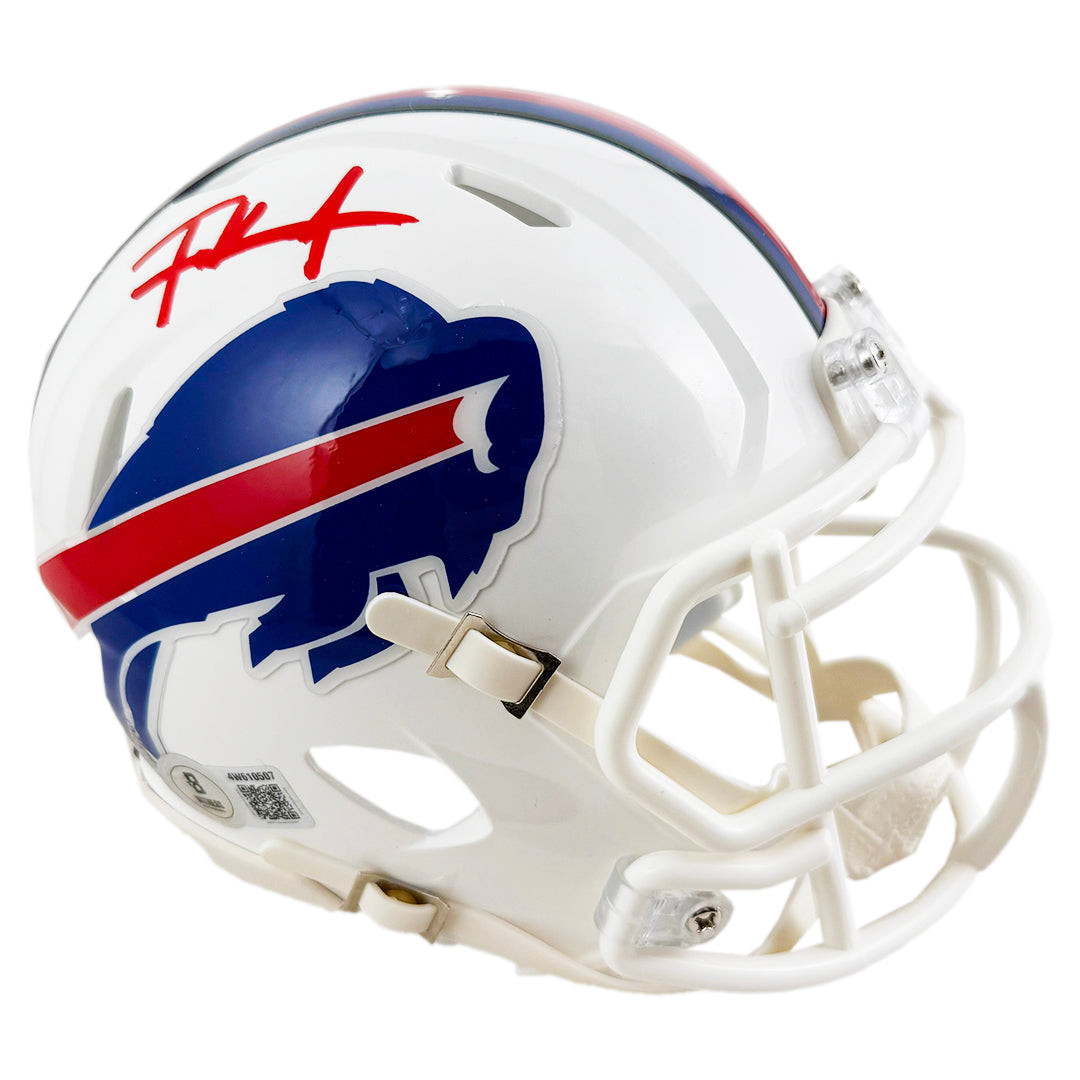 Frank Gore Signed Red Ink Buffalo Bills Speed Mini Football Helmet (Beckett)