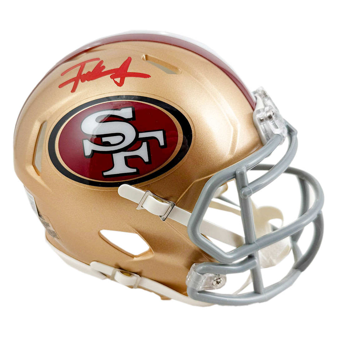 Frank Gore Signed Red Ink San Francisco 49ers Speed Mini Football Helmet (Beckett)