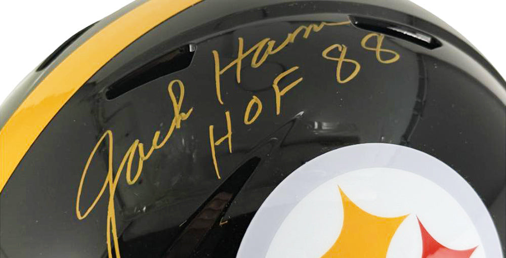 Jack Ham Signed HOF 88 Inscription Pittsburgh Steelers Speed Full-Size Replica Football Helmet (JSA)