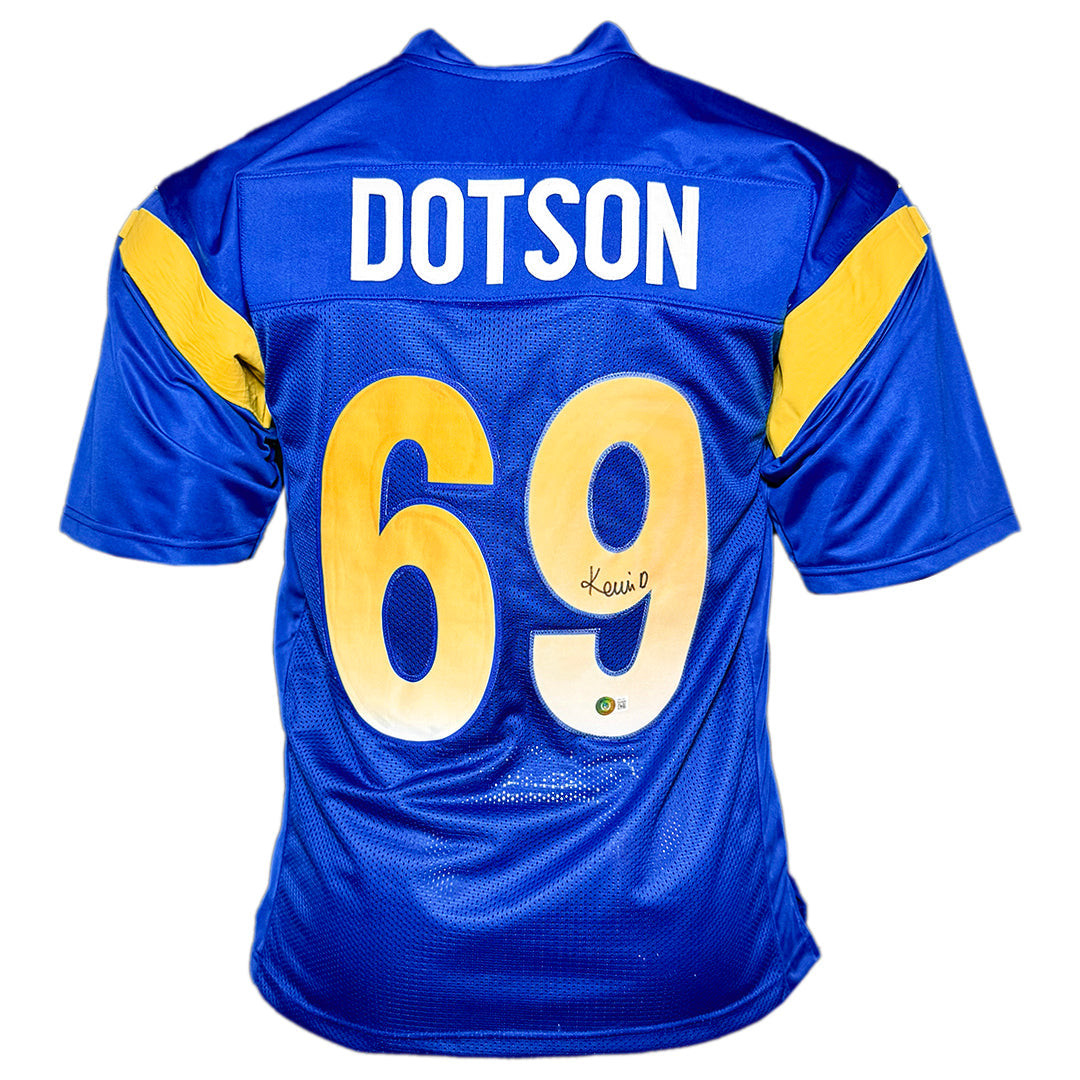 Kevin Dotson Signed Los Angeles Blue Football Jersey (Beckett)