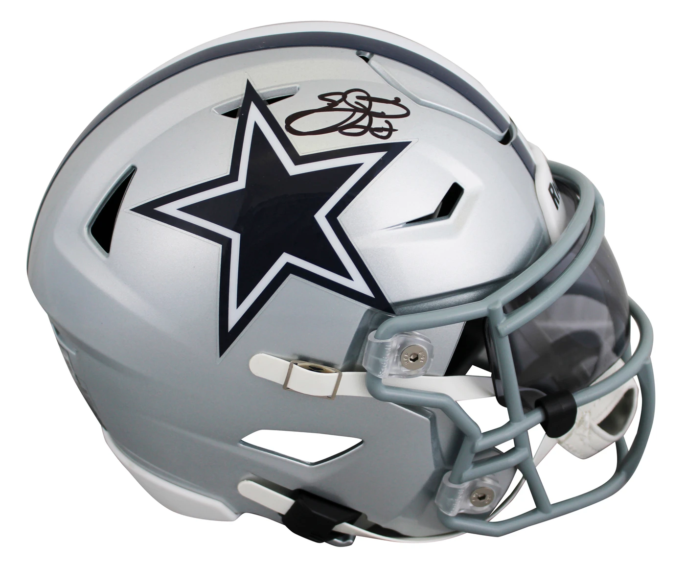 Cowboys Emmitt Smith Signed Flex Midi Replica Mid Size Helmet BAS Witnessed