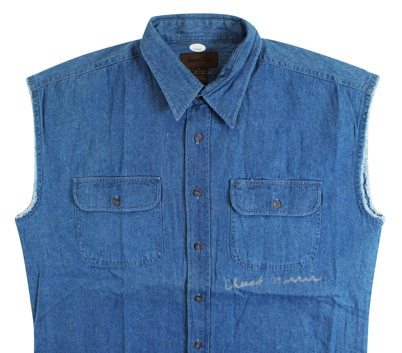 Chuck Norris Walker, Texas Ranger Authentic Signed Denim Vest JSA #WA534739