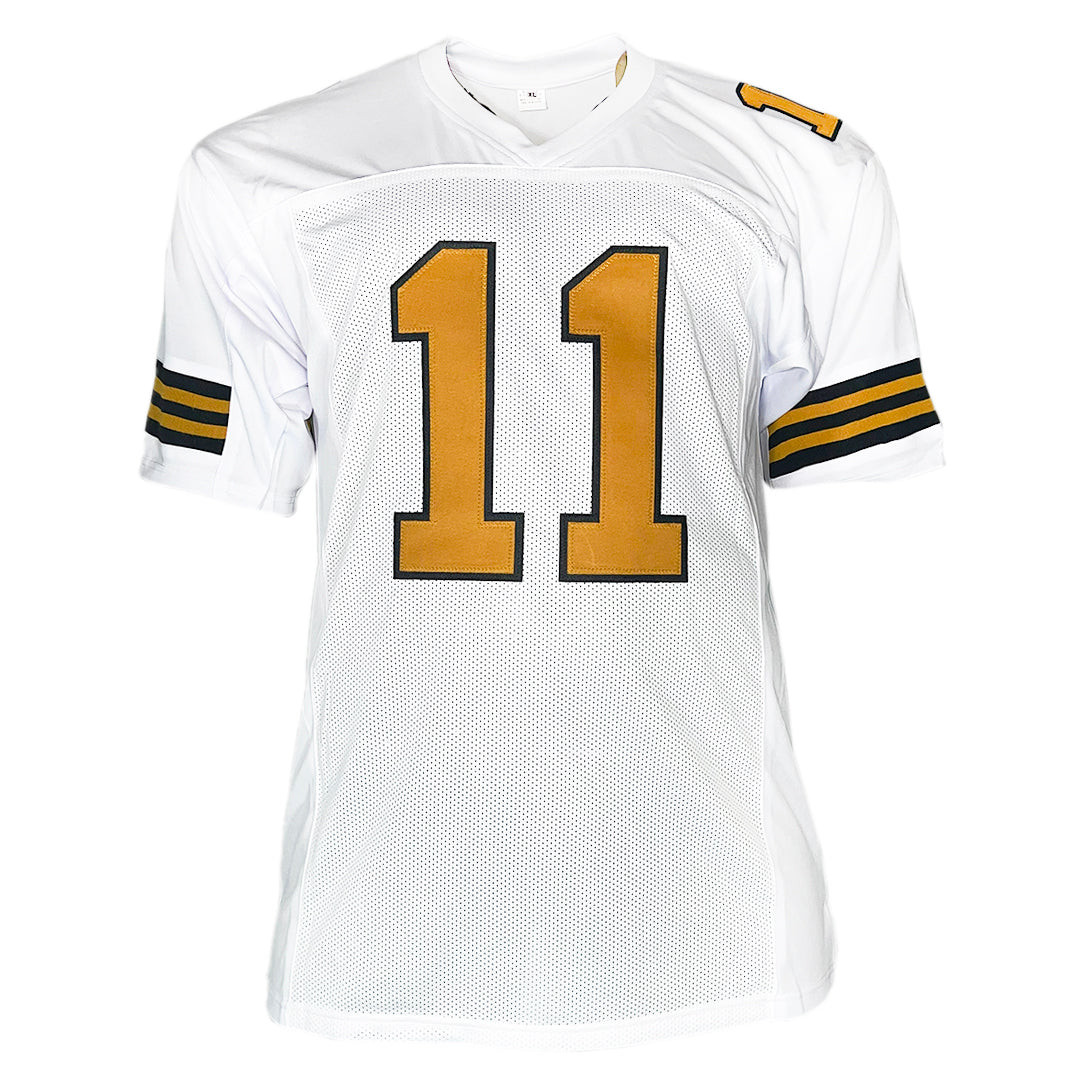 Deonte Harris Signed Pro Edition White Football Jersey (JSA)