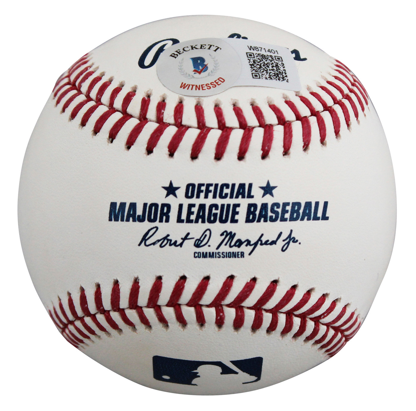 Rangers Evan Carter "1st MLB HR" Signed Manfred OML Baseball BAS Wit #W871401
