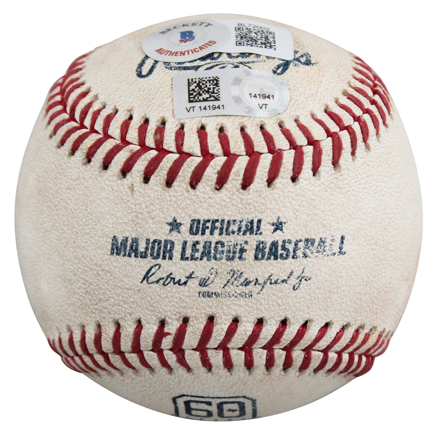 Rangers Marcus Semien Signed Game Used Robert Manfred OML Baseball BAS #BL72002