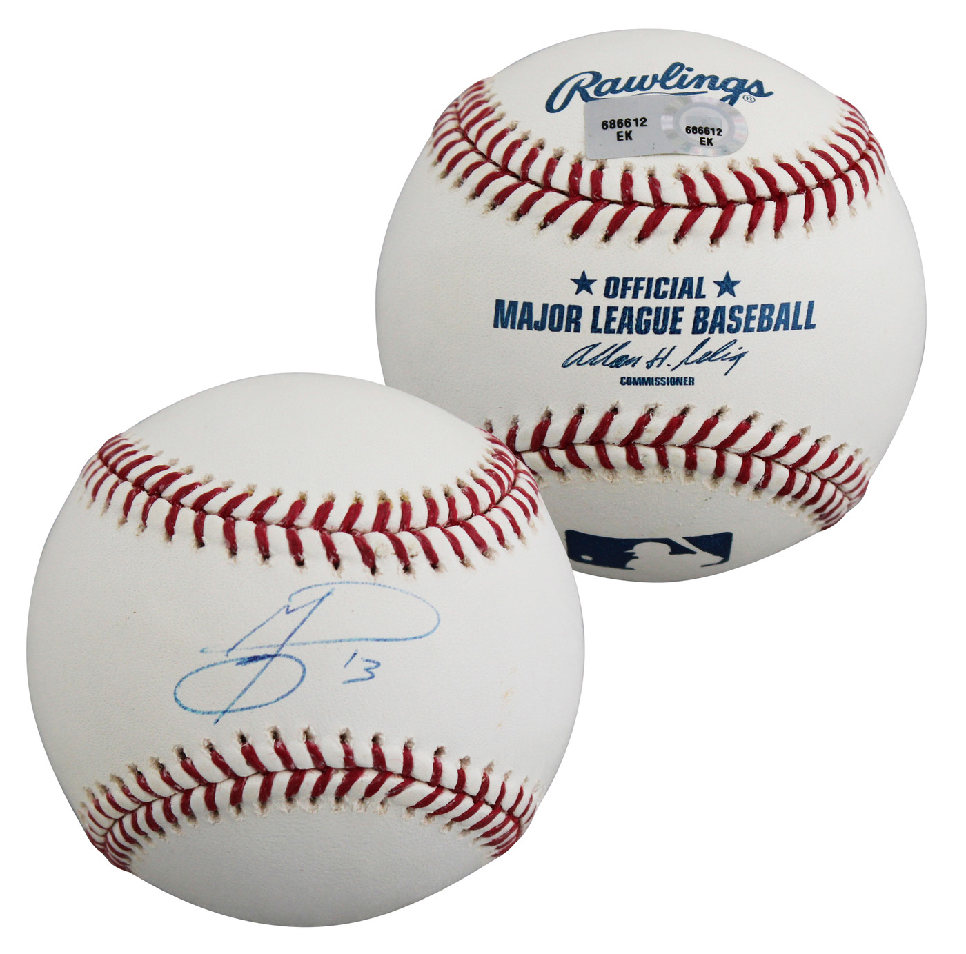 Rangers Jurickson Profar Authentic Signed Allen Selig OML Baseball MLB #EK686612