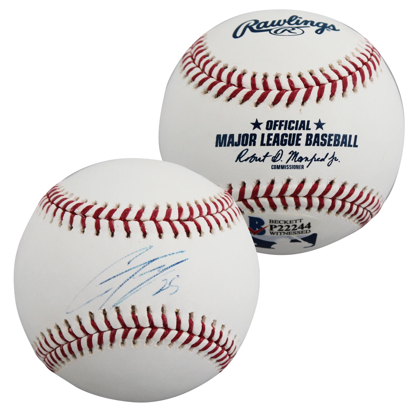 Tigers Gleyber Torres Authentic Signed Robert Manfred OML Baseball BAS #P22244