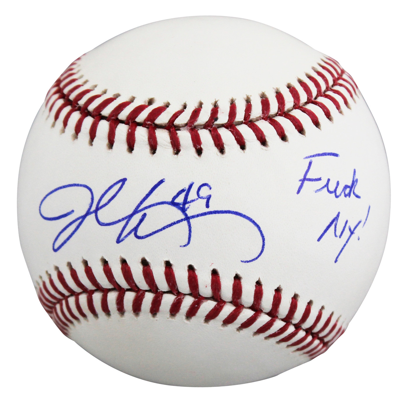 Braves John Rocker "F*** NY!" Signed Robert Manfred OML Baseball JSA #CE86202