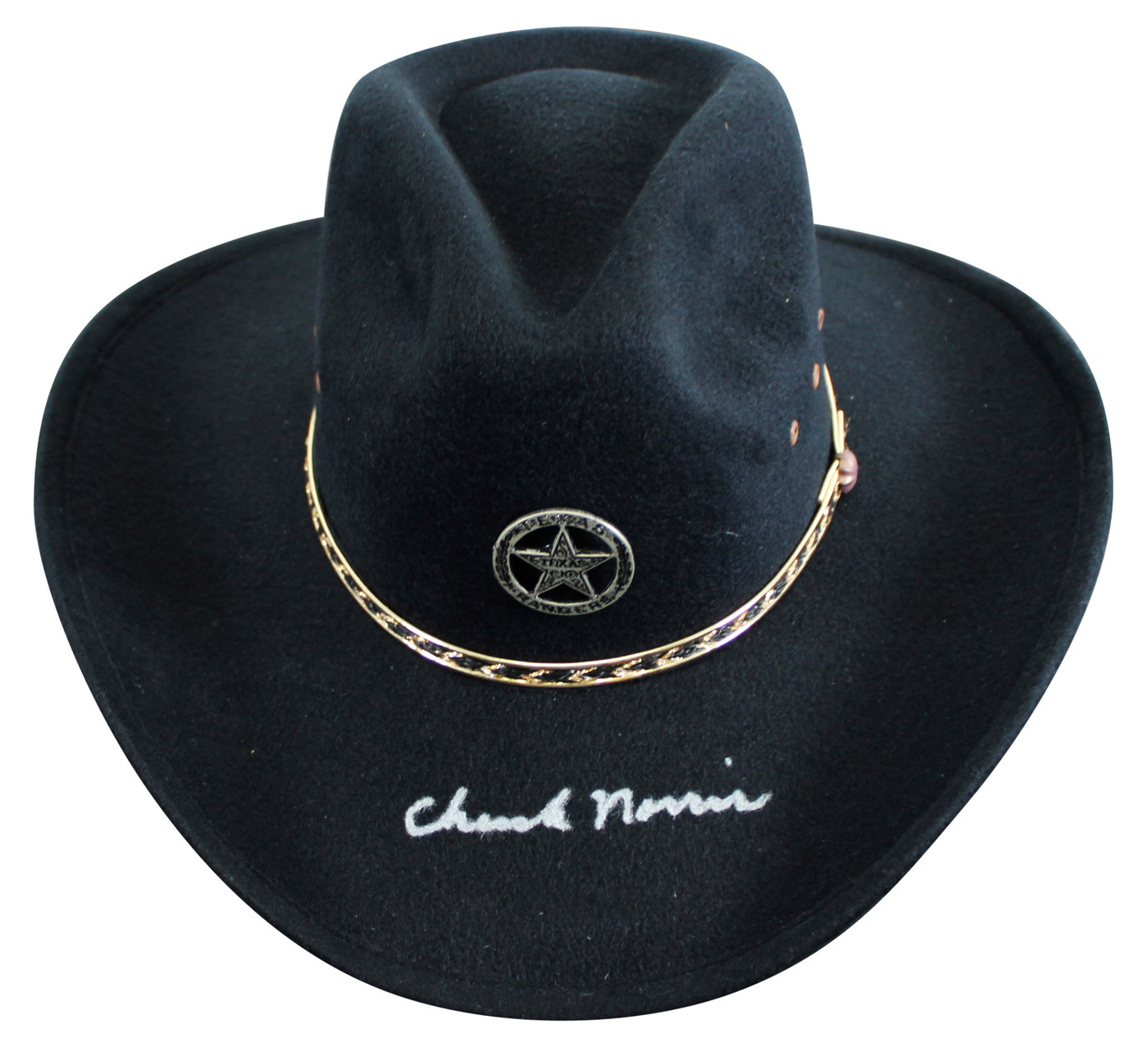 Chuck Norris Walker, Texas Ranger Authentic Signed Black Cowboy Hat JSA Wit