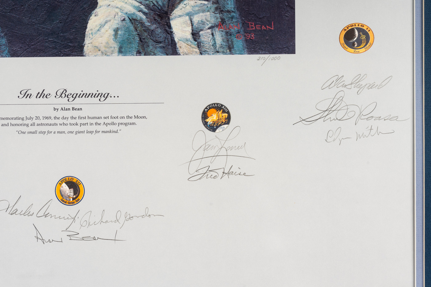 Alan Bean’s “In the Beginning” Print Signed by 20 Apollo Astronauts