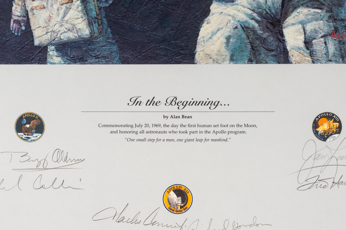 Alan Bean’s “In the Beginning” Print Signed by 20 Apollo Astronauts