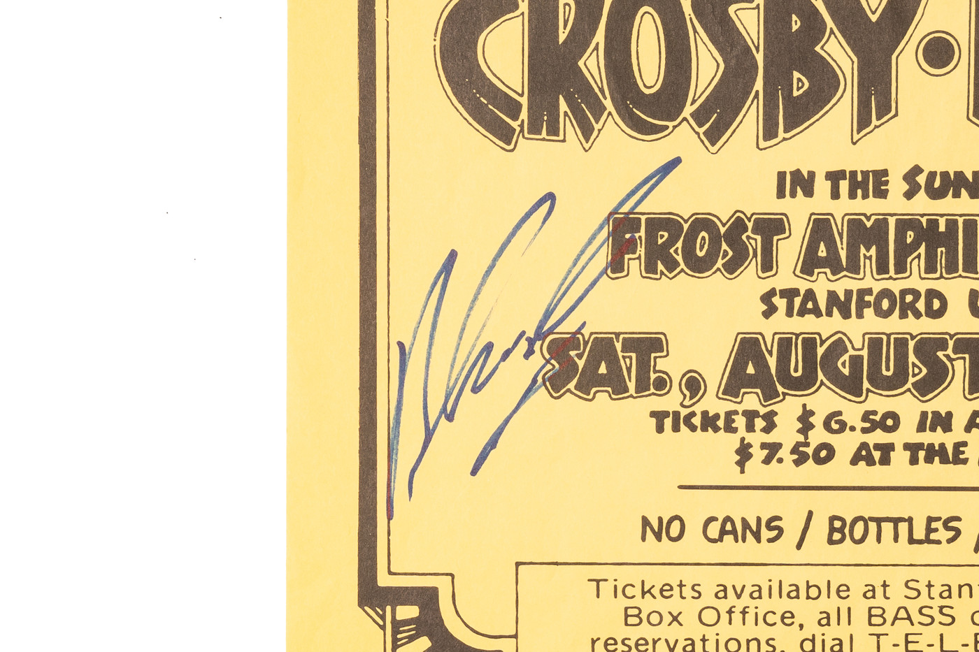 Signed David Crosby & Graham Nash Concert Poster — Beckett