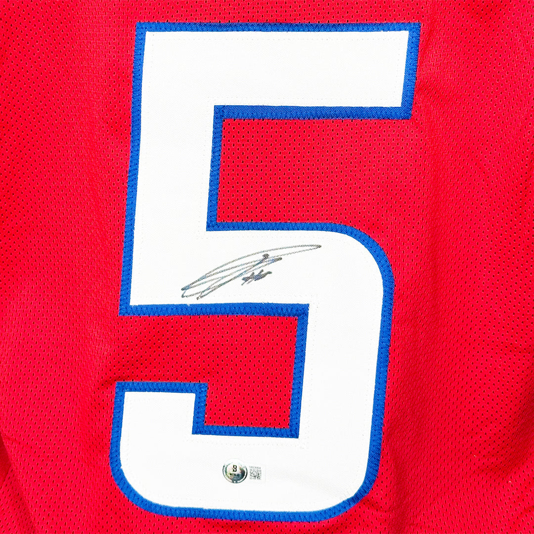 Josh Palmer Signed Buffalo Red Football Jersey (Beckett)