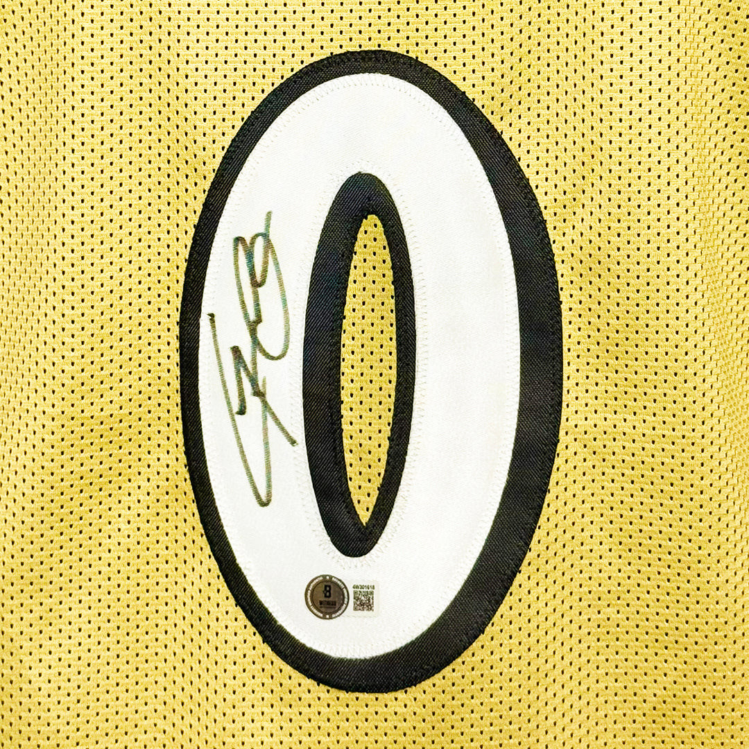 Gilbert Arenas Signed Washington Gold Basketball Jersey (Beckett)