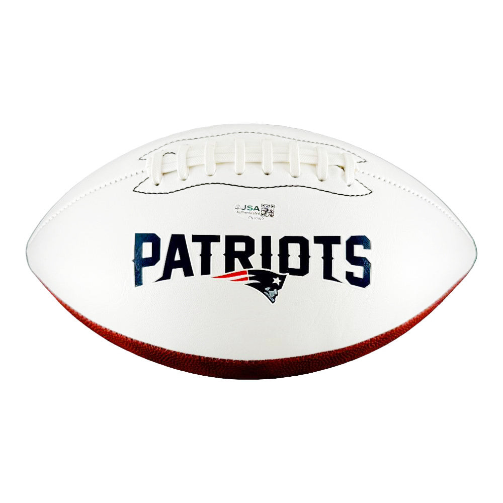 Drew Bledsoe Signed New England Patriots Official NFL Team Logo Football (JSA)