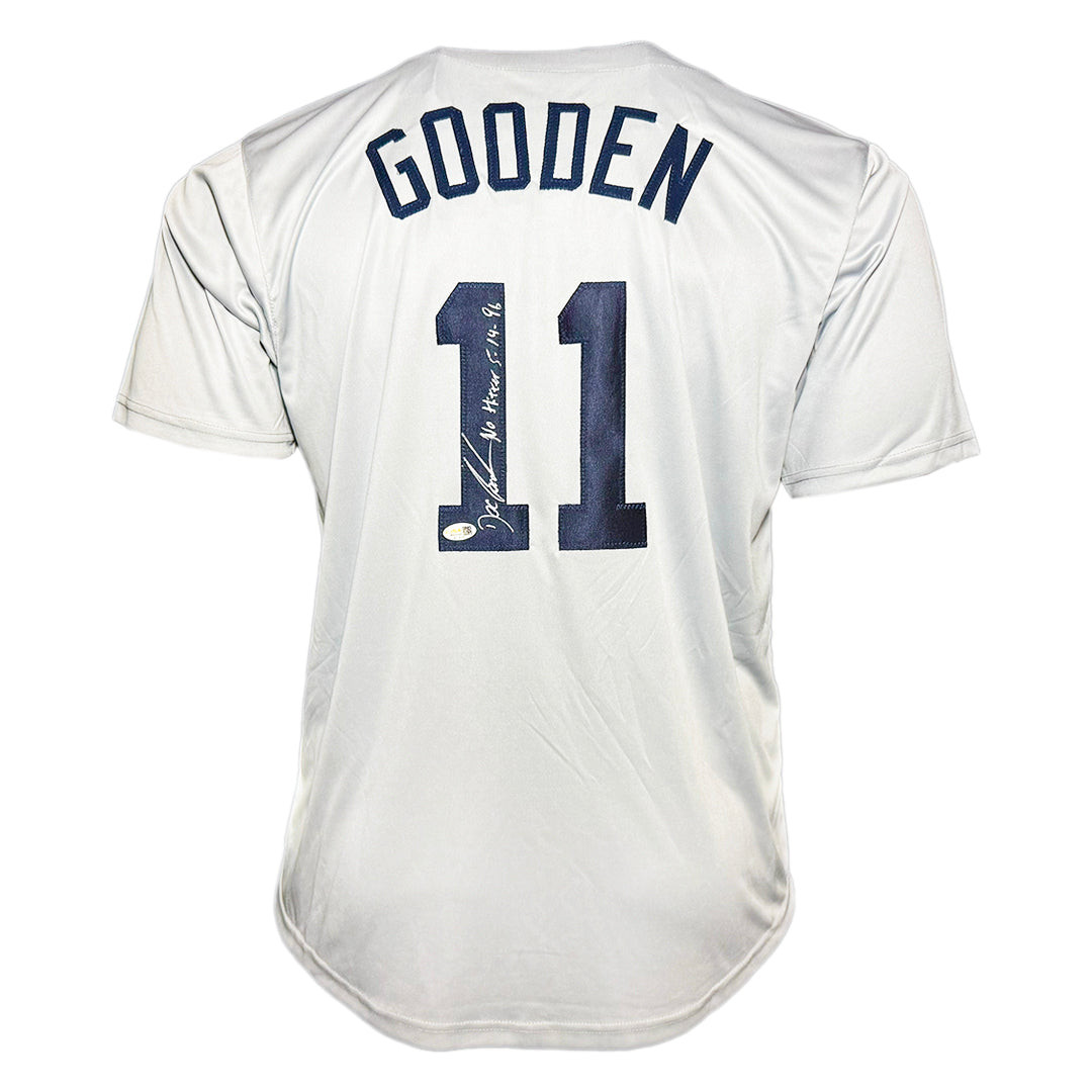Dwight Gooden Signed No Hitter 5-14-96 Inscription New York Grey Baseball Jersey (JSA)