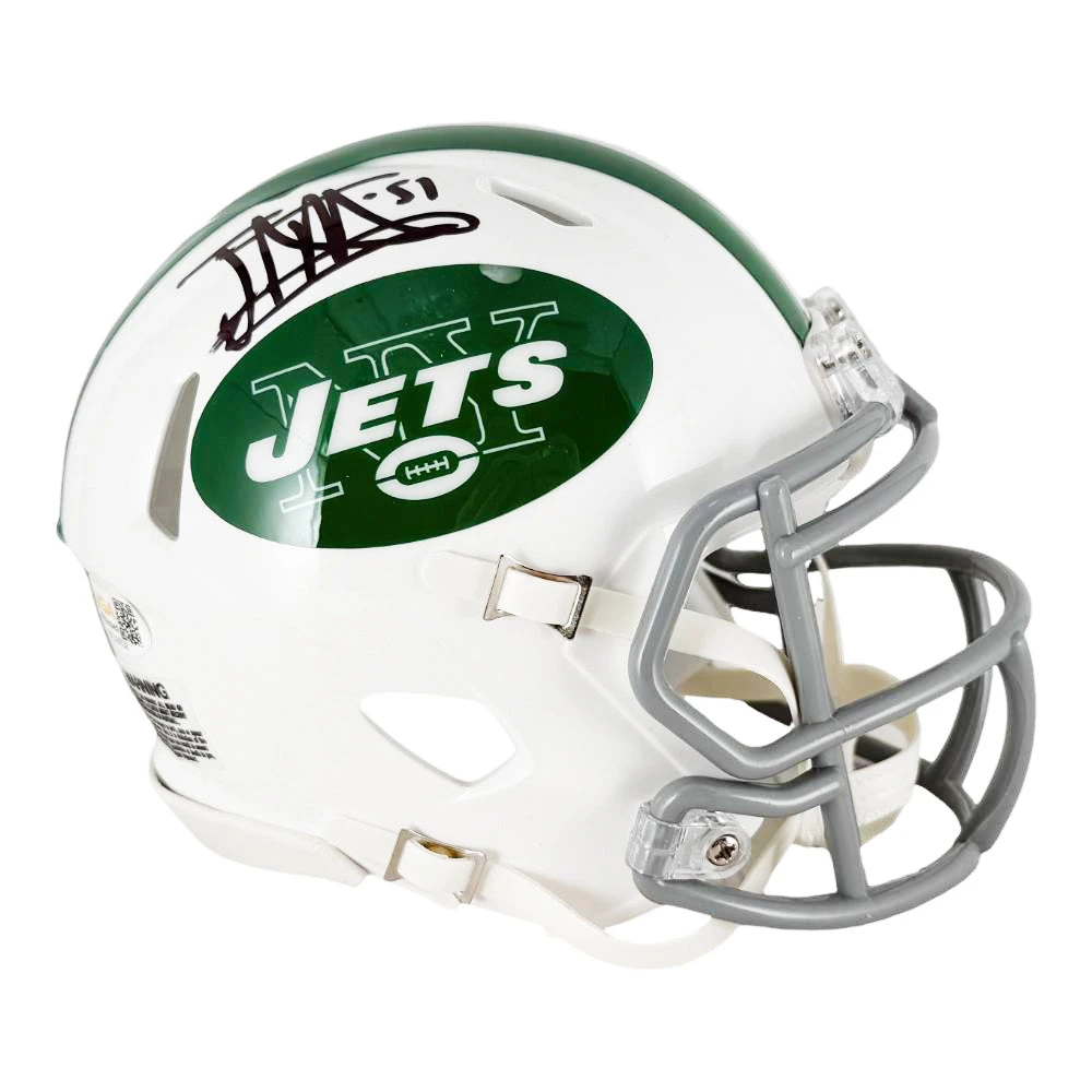 Jonathan Vilma Signed New York Jets Alt 2024 Speed Mini Football Helmet (JSA)