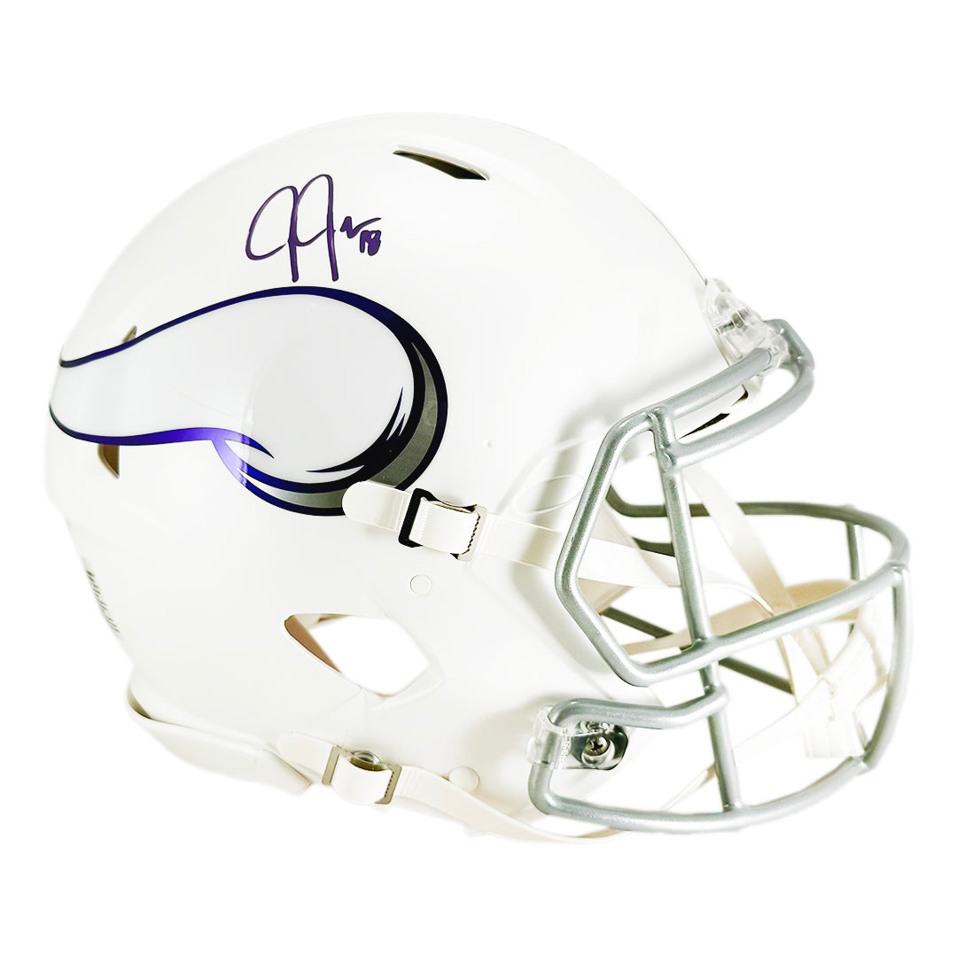 Justin Jefferson Signed Minnesota Vikings Authentic Alt 2024 Speed Full-Size Football Helmet (Beckett)
