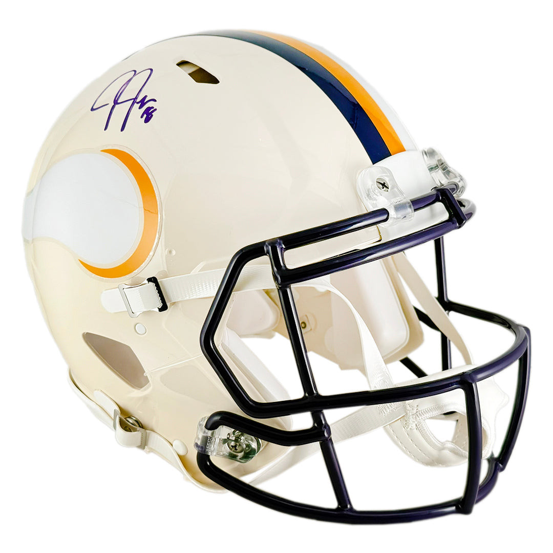 Justin Jefferson Signed Minnesota Vikings Authentic Retro Speed Full-Size Football Helmet (Beckett)