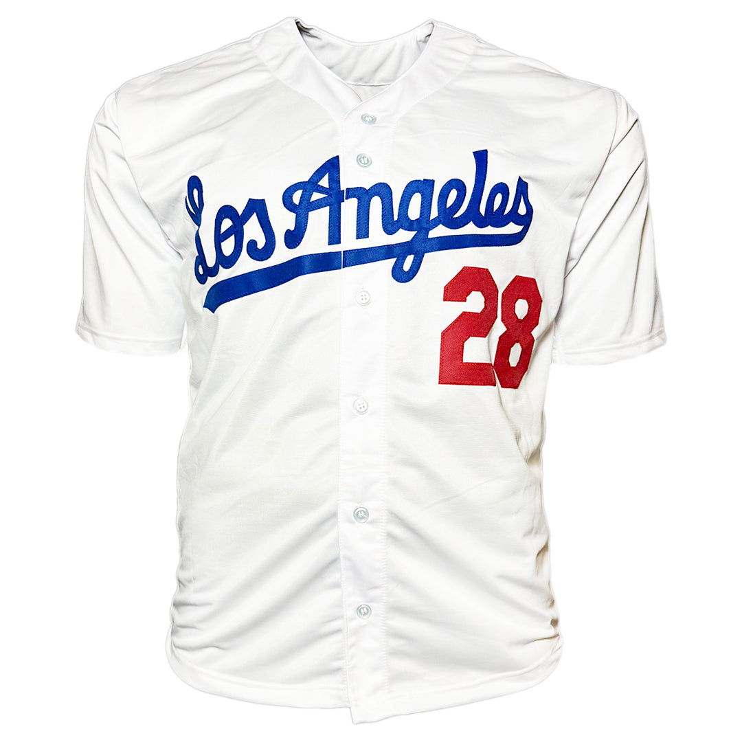 Todd Hollandsworth Signed 1996 NL ROY Inscription Los Angeles White Baseball Jersey (JSA)