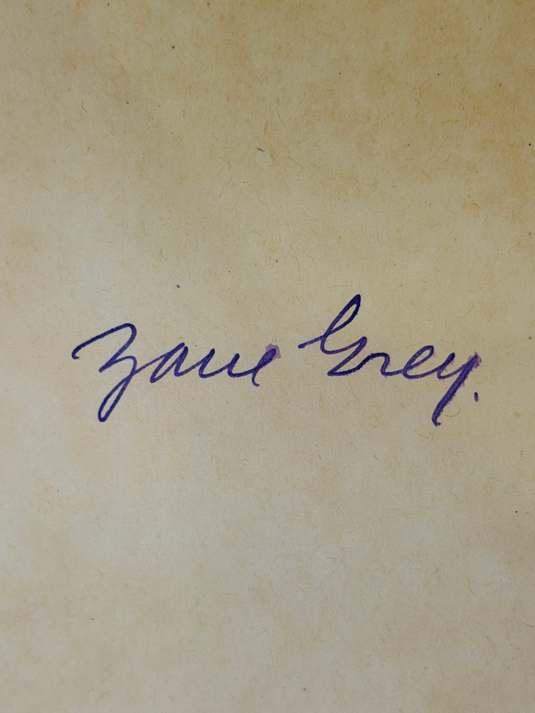 Zane Grey Signed First Edition "Tappan's Burro" GRAD LOA