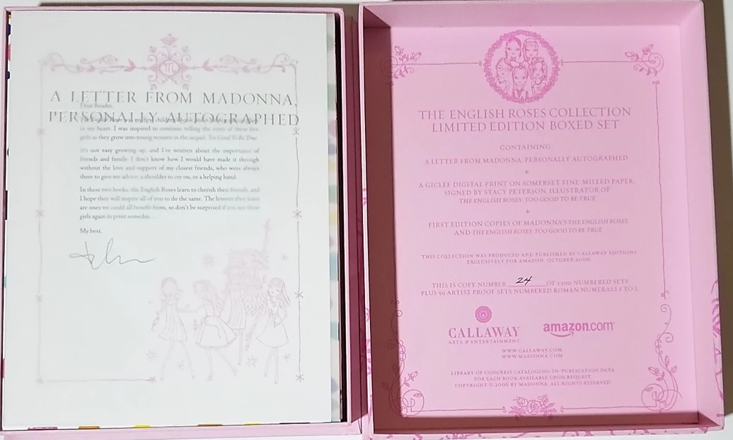 Madonna's The English Roses Collection Limited Edition Boxed Set with Hand Signed Letter (Sealed)