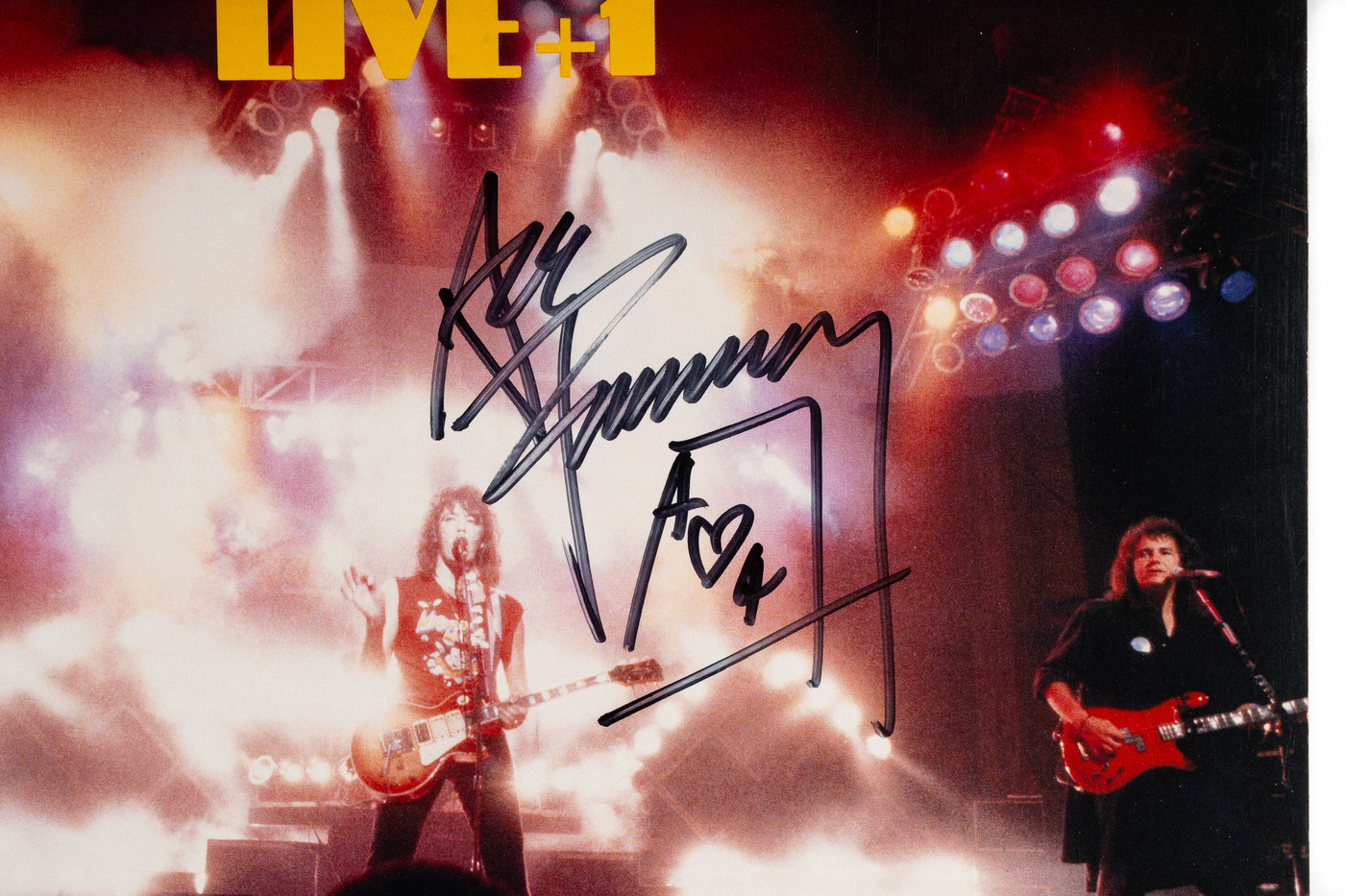 Ace Frehley Signed "Frehley's Comet Live +1" LP Cover JSA