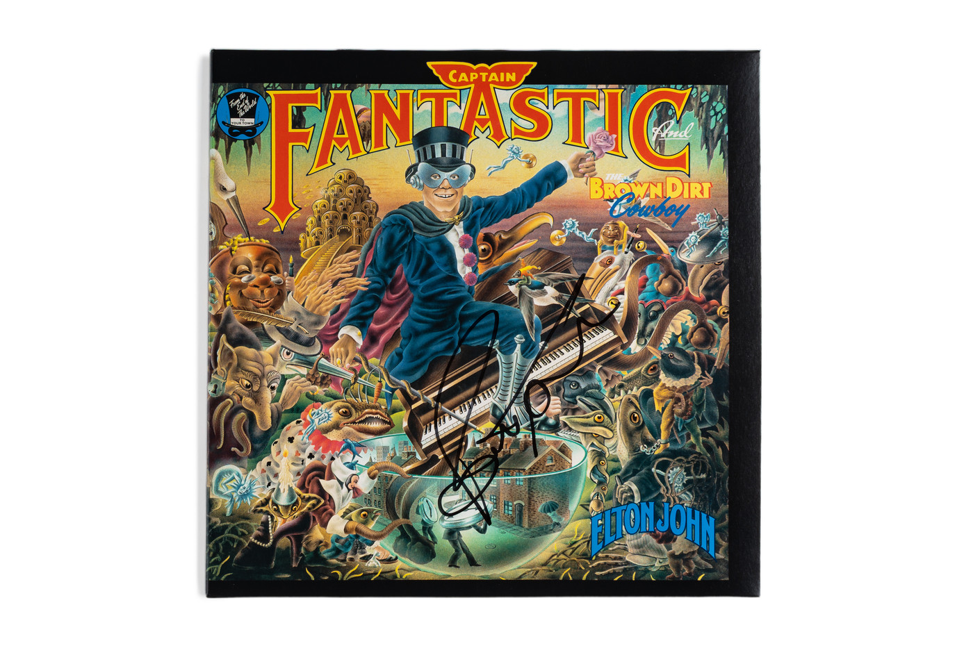 Bernie Taupin Signed "Captain Fantastic" LP Cover JSA