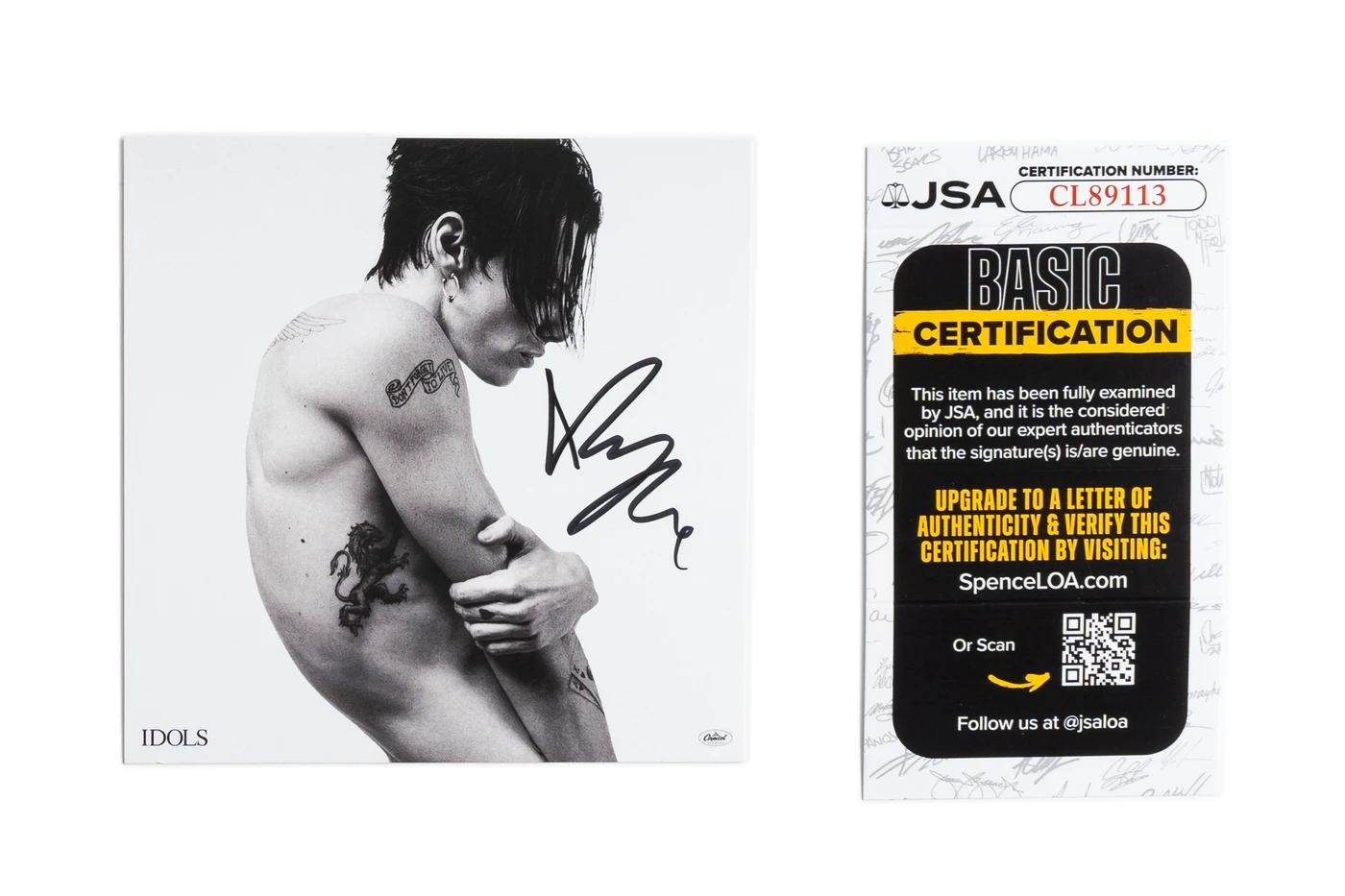 Yungblud Signed "Idols" 5x5 Art Card with LP JSA